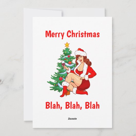 Prettig Kerstfeest Blah, Blah, Blah - Grappige Ker Feestdagenkaart (Achterkant)