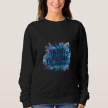 Prettig kerstfeest Blauw Waterverf Hoodie