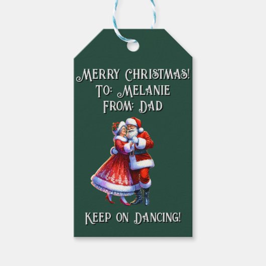 Prettig kerstfeest! Blijf dansen Cadeaulabel (Voorkant)