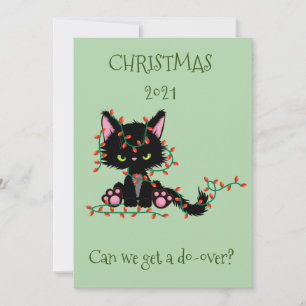 Prettig kerstfeest Boze Kattenkat Opnieuw 2021 Feestdagenkaart