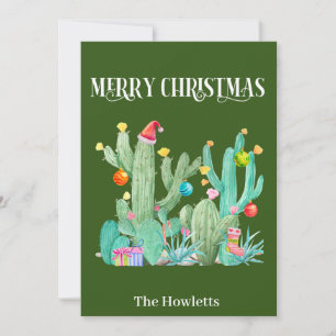 Prettig kerstfeest Cactus Woestijn Zuidwesten Feestdagenkaart