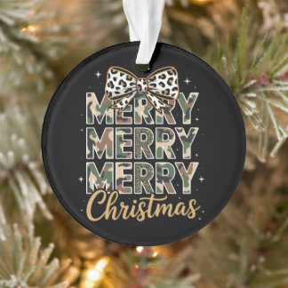 Prettig kerstfeest Camo Luipaard Strik Coquette Va Ornament