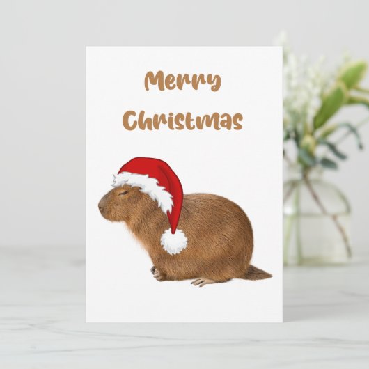 Prettig kerstfeest Capybara Kaart (Staand voorkant)