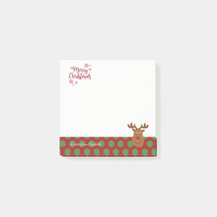 Prettig Kerstfeest,Cartoon Rendier-Personalisatie Post-it® Notes