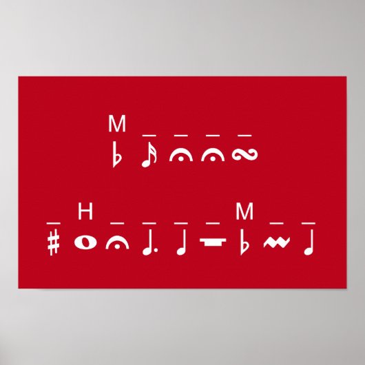 Prettig kerstfeest cryptogram poster (Voorkant)