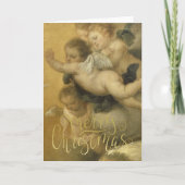 Prettig kerstfeest - Cute Cherubs Fine Art Kaart (Voorkant)