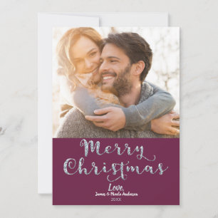 Prettig kerstfeest diamanten bes roze vakantiefoto feestdagenkaart
