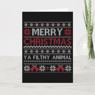 Prettig kerstfeest dier smerig je lelijke kerststi kaart