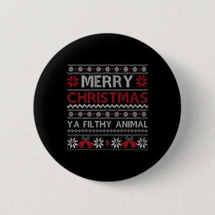 Prettig kerstfeest Dier Vies Jij Lelijke Stijl Ker Ronde Button 5,7 Cm