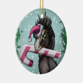 Prettig kerstfeest Dinosaurus  Keramisch Ornament (Rechts)