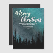 Prettig kerstfeest Donkere nachthemel dennenbos Va (Voorkant / Achterkant)