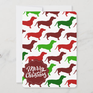 Prettig kerstfeest Doxer Weiner Dog Motief Feestdagenkaart