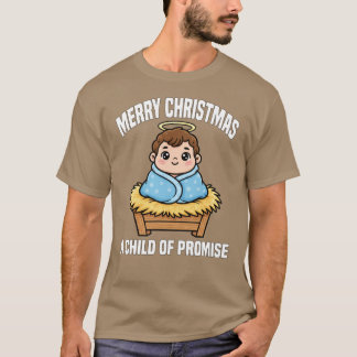 PRETTIG KERSTFEEST EEN KIND VAN BELOFTE Ba grappig T-shirt