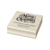 Prettig kerstfeest eenvoudig script retouradres rubberstempel (Stempel)