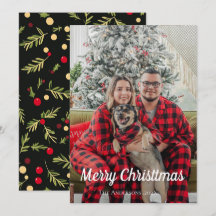 Prettig kerstfeest eenvoudige één foto familie Vak