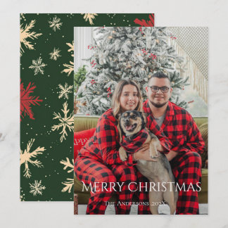 Prettig kerstfeest eenvoudige foto familie Vakanti Feestdagenkaart