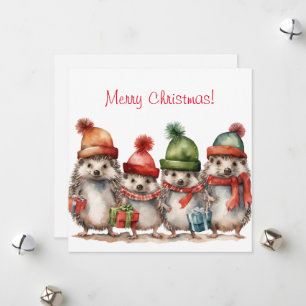 Prettig kerstfeest egel feestdagenkaart