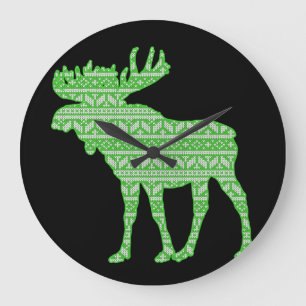 PRETTIG KERSTFEEST ELAND GROENE HERT GROTE KLOK