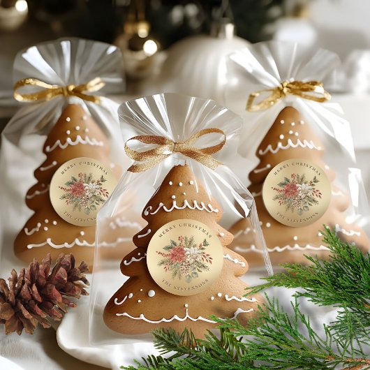Prettig Kerstfeest Elegant Nepgoud  Ronde Sticker