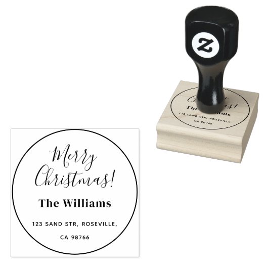 Prettig kerstfeest Elegant script Rubberstempel (Gestempeld)