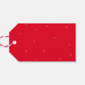 Prettig kerstfeest elegante script rode feestdag cadeaulabel (Achterkant Horizontaal)