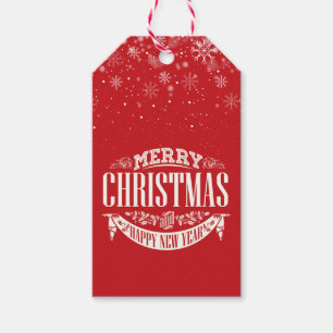 Prettig kerstfeest en een gelukkig nieuwjaar Sneeu Cadeaulabel