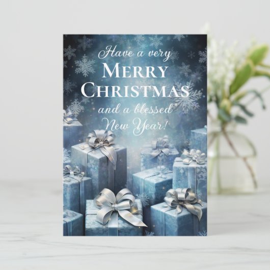 Prettig Kerstfeest en een gezegend nieuwjaar Feestdagenkaart (Staand voorkant)