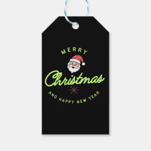 Prettig kerstfeest en gelukkig nieuwjaar cadeaulabel