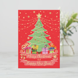 Prettig Kerstfeest en gelukkig nieuwjaar Feestdagenkaart