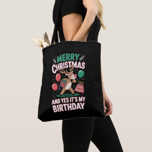 Prettig kerstfeest en ja, het is mijn verjaardag r draagtas
