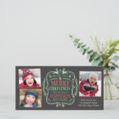 Prettig kerstfeest en vreugde feestdagenkaart (Staand voorkant)