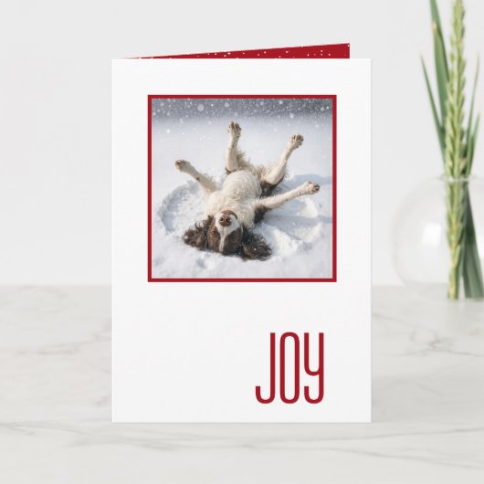 Prettig kerstfeest Engelse Springerspaniel Kaart (Voorkant)