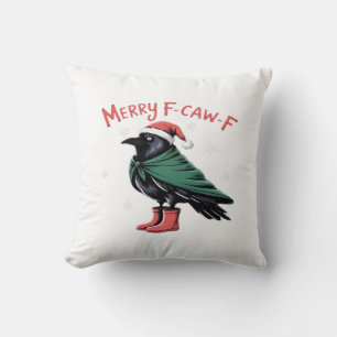 Prettig kerstfeest F Caw F Vintage klassieke stijl Kussen