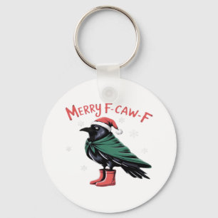Prettig kerstfeest F Caw F Vintage klassieke stijl Sleutelhanger