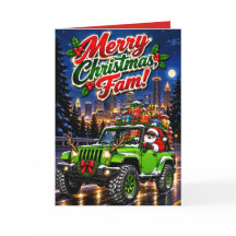 Prettig kerstfeest Fam Zwarte Kerstman Off Road