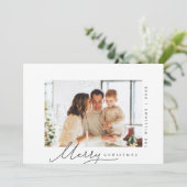 Prettig Kerstfeest, Familie Foto, Modern Schrift Feestdagenkaart (Staand voorkant)