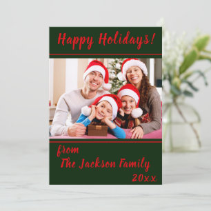 Prettig Kerstfeest Familie Foto Plat Kerstkaart