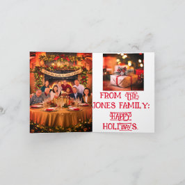 Prettig kerstfeest familie Foto Vouwbare Kerstkaar Feestdagen Kaart