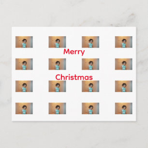 Prettig kerstfeest Familie Kinderen Baby Foto Sjab Briefkaart
