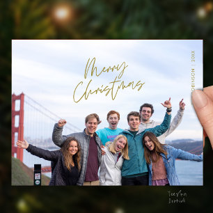 Prettig kerstfeest familiefoto, modern minimalisme briefkaart