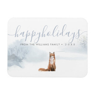 Prettig kerstfeest familienaam Kerstmis Winter Vos Magneet