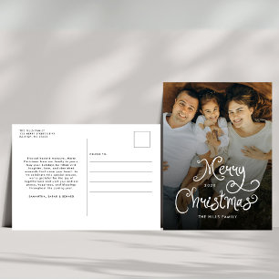 Prettig kerstfeest Fantasierijk Schrift Familie Feestdagenkaart