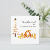 Prettig kerstfeest! feestdagenkaart (Staand voorkant)