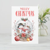 Prettig kerstfeest  feestdagenkaart (Staand voorkant)