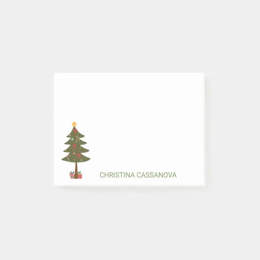 Prettig Kerstfeest | Festieve Kerstboom Vakantieda Post-it® Notes (Voorkant)