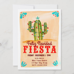 Prettig kerstfeest Fiesta Cactus op schoolbord uit Kaart