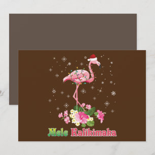 Prettig kerstfeest flamingo kerstman vrolijk kaart