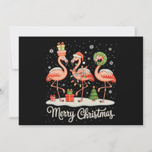 Prettig kerstfeest Flamingo Kerstverlichting Kerst Feestdagenkaart