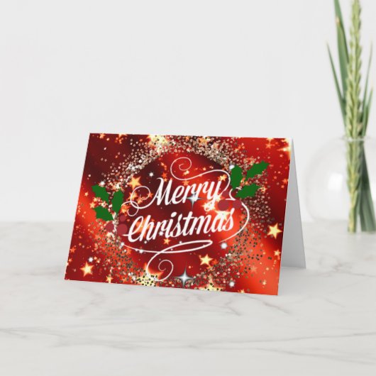 Prettig kerstfeest fonkel en schitter kaart (Voorkant)