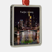 Prettig kerstfeest, Frankfurt, Duitsland Metalen Ornament (Rechts)